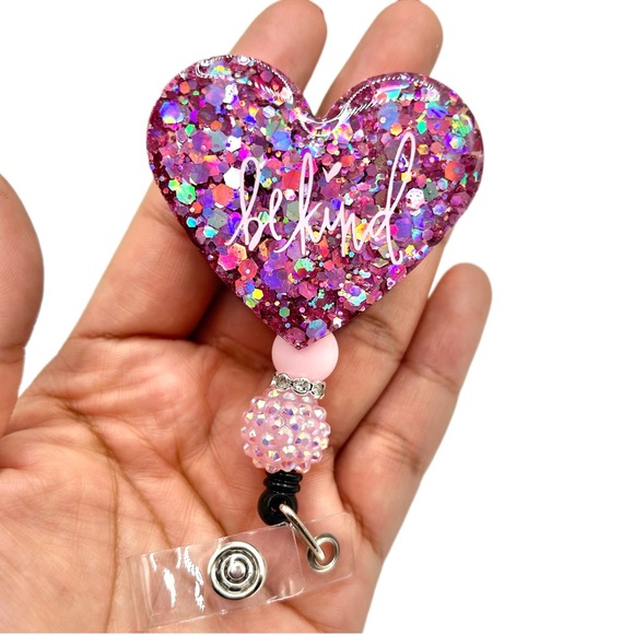 Hand Crafted Accessories - Be Kind 💗 Badge Reel